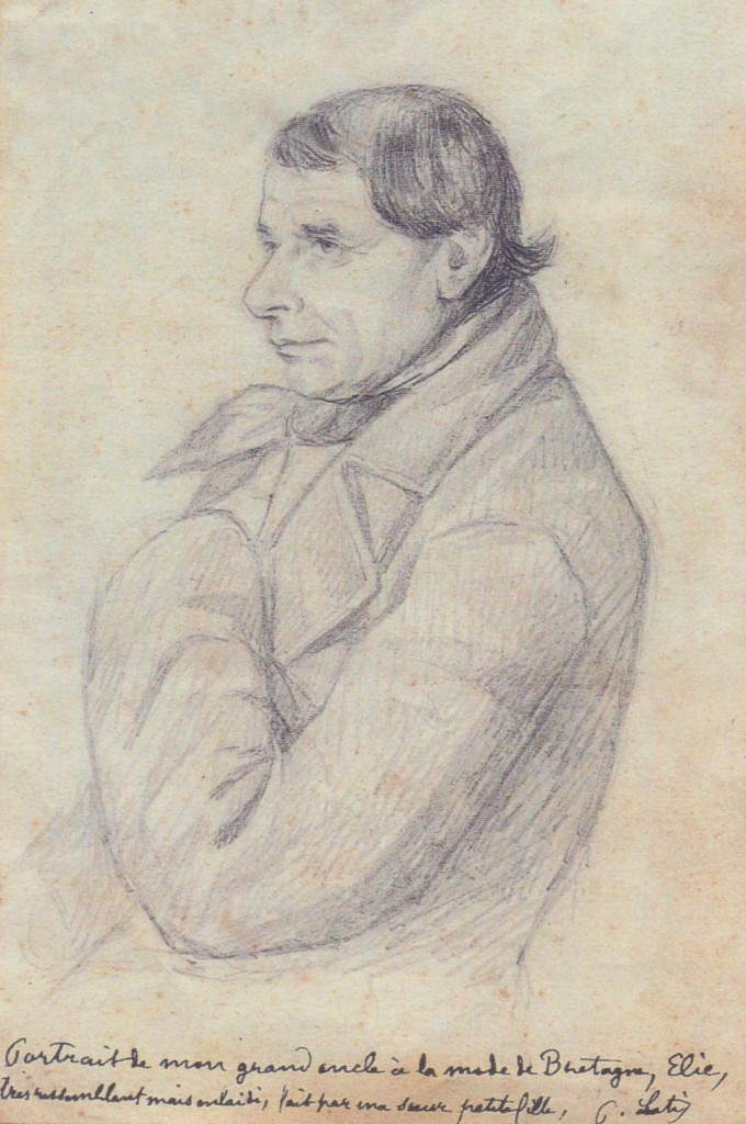 9 - Portrait de mon grand'oncle à la mode de Bretagne, Elie, très ressemblant mais enlaidi, fait par ma soeur petite fille, (Marie Bon). P. Loti