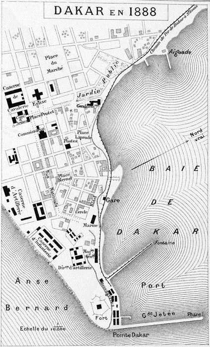Carte Dakar en 1888 -JX1953