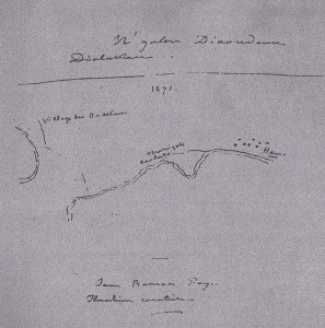 Croquis  de la rade de Dakar – Juin 1871 - (Noté au centre  marigots-baobabs ; à droite  Hann) - JX1953