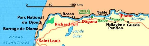 Carte Saint Louis – Diama – Tiguet (Djoudj) JX1953