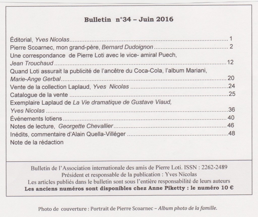 sommaire bulletin n° 34
