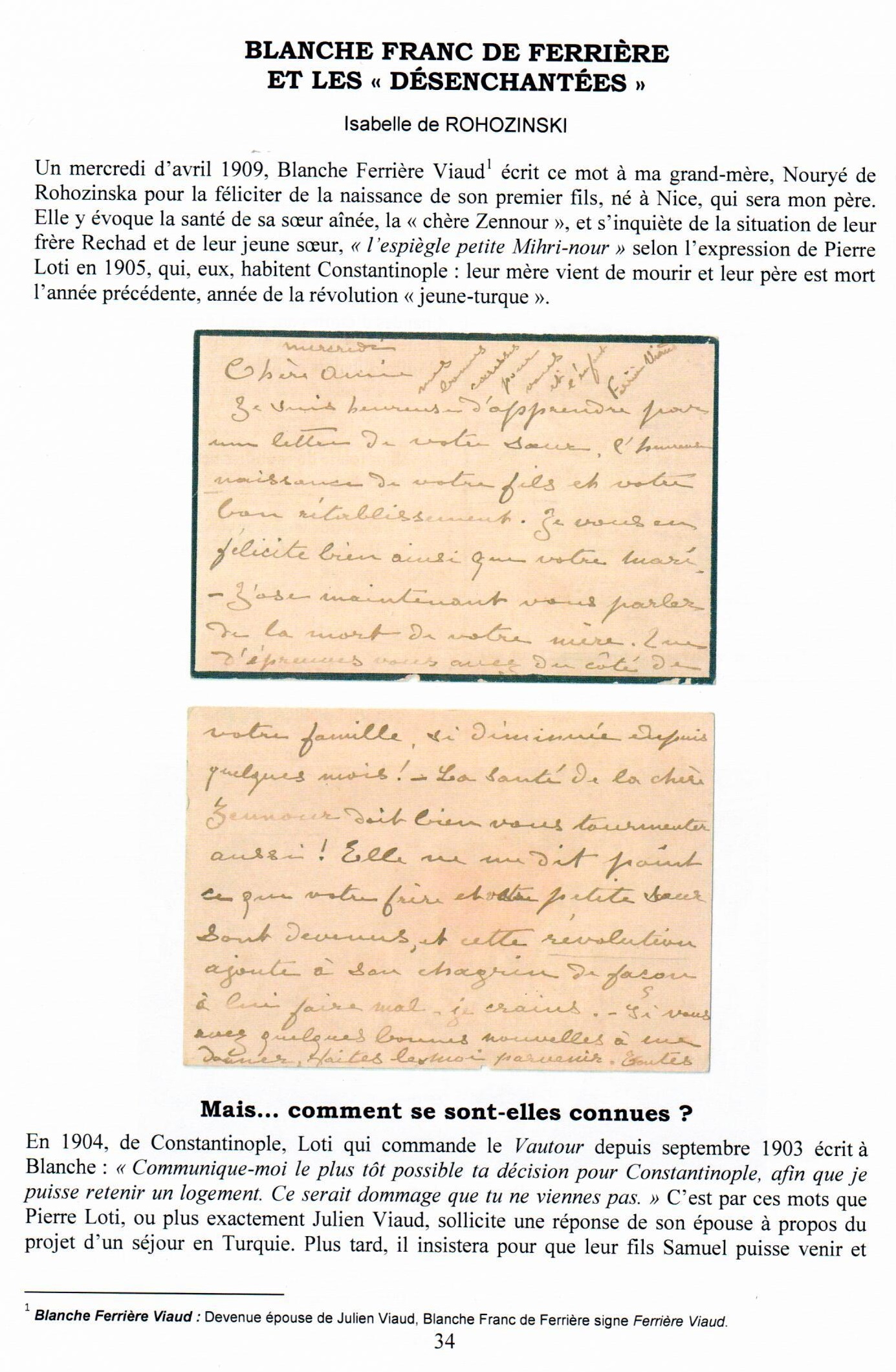 Article Bulletin 27 - Les Désenchantées p.34- Scan