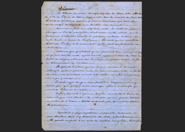 Julien Viaud dit Pierre Loti (1850-1929), manuscrit du journal Rapa Nui, janvier 1872