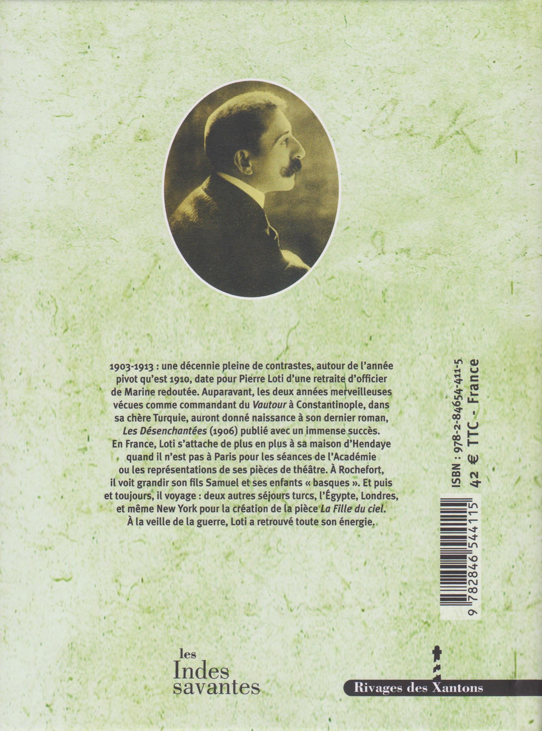 Verso couverture tome 5 journal intime Loti