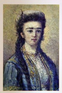 Aziyadé-Portrait d'Aziyadé à l'huile, attribué à Marie, soeur aînée de Loti.