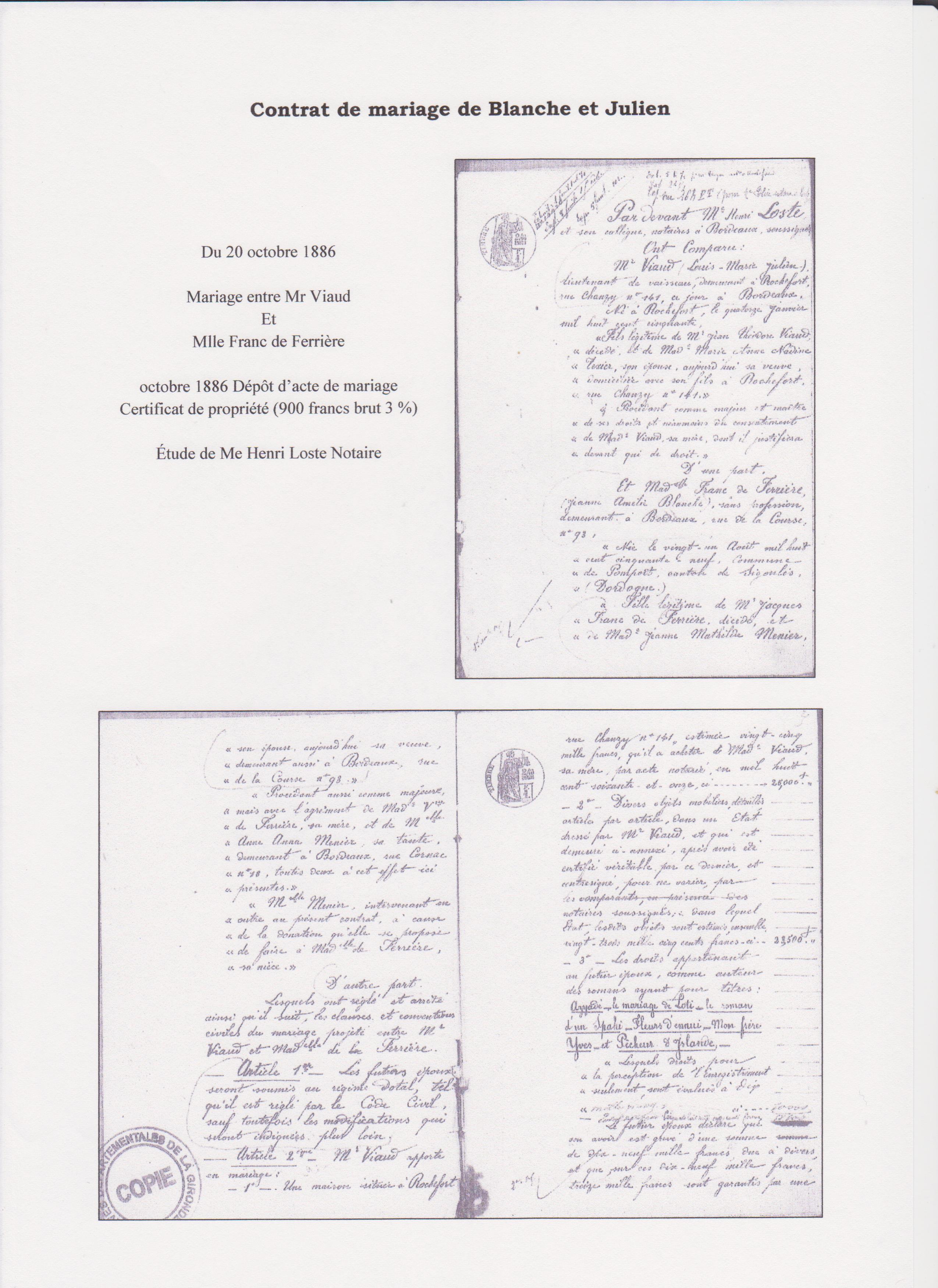 Contrat Mariage 1