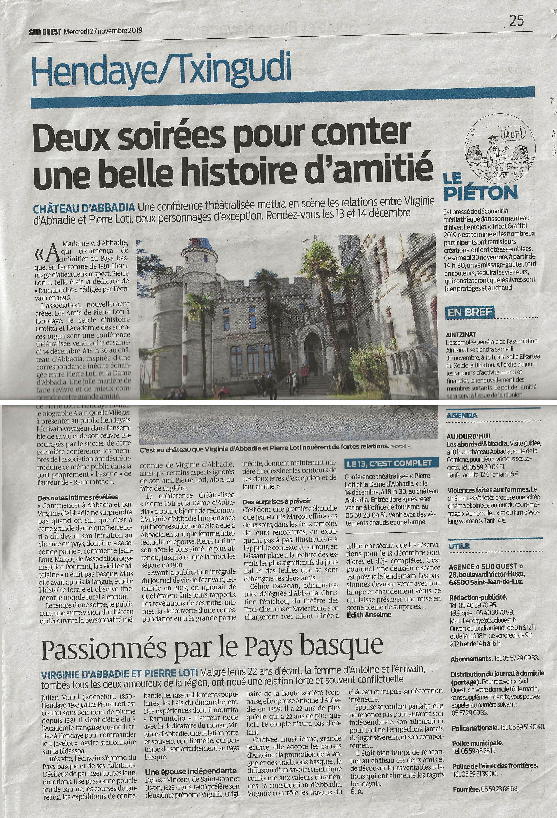 article sud-ouest ABBADIA-LOTI