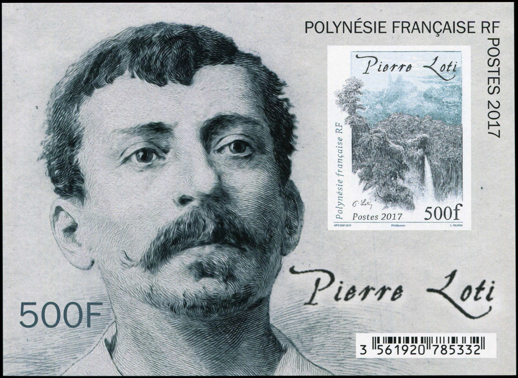 Loti timbre 2017 500 F Polynésie française.