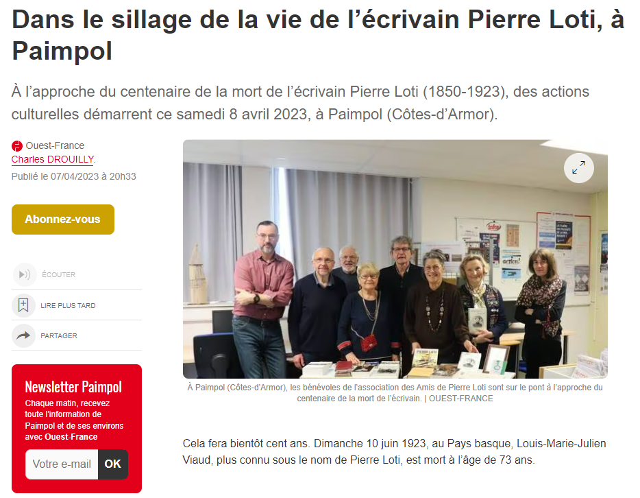 2-Dans le sillage de la vie de l’écrivain Pierre Loti, à Paimpol