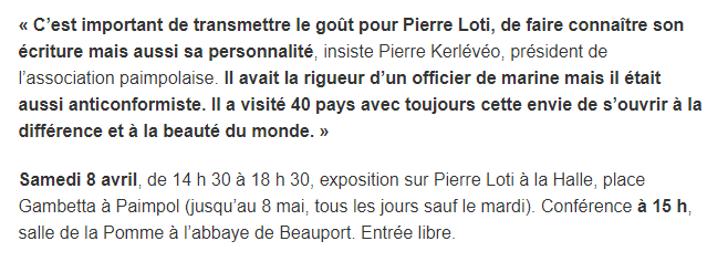 4-Dans le sillage de la vie de l’écrivain Pierre Loti, à Paimpol