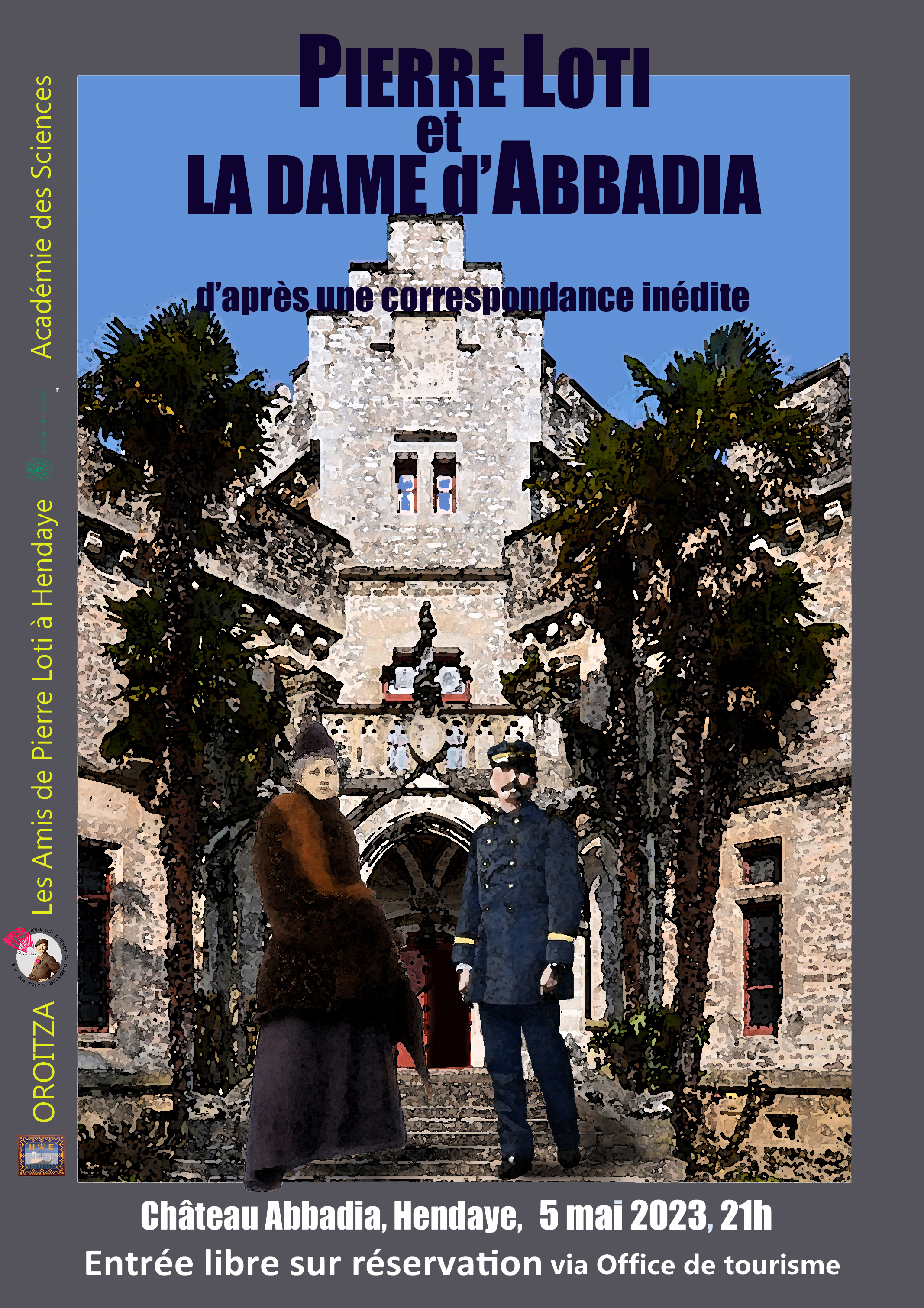 Pierre Loti et la dame d'abbadia affiche 2023 avec logo