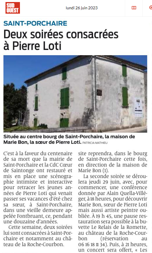 1-2 soirées St Porchaire