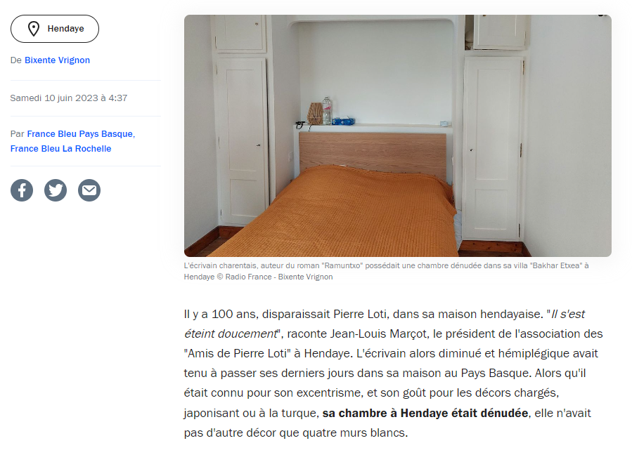 3-Chambre Loti Hendaye