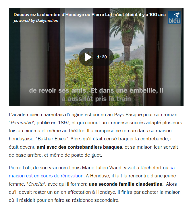 4-Chambre Loti Hendaye