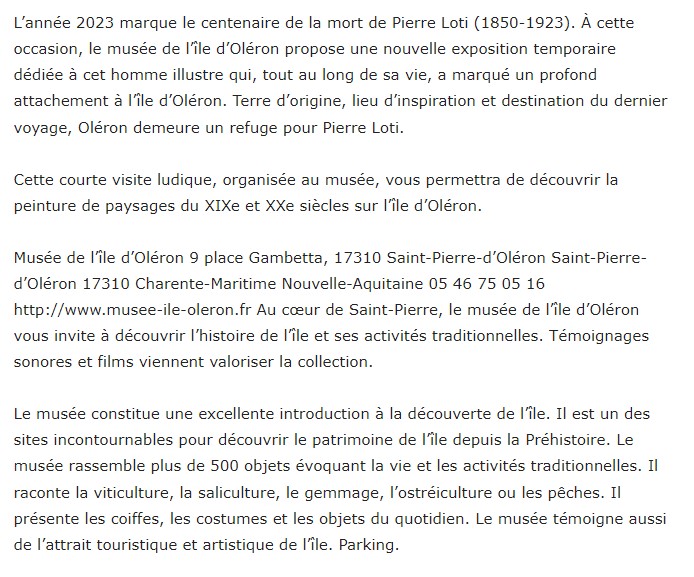 5-visite flash Loti Oléron